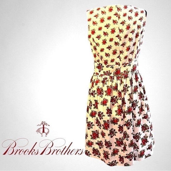 COPY BROOKS BROTHERS Stunning Red Floral Print Dress Size 6 - Picture 2 of 8